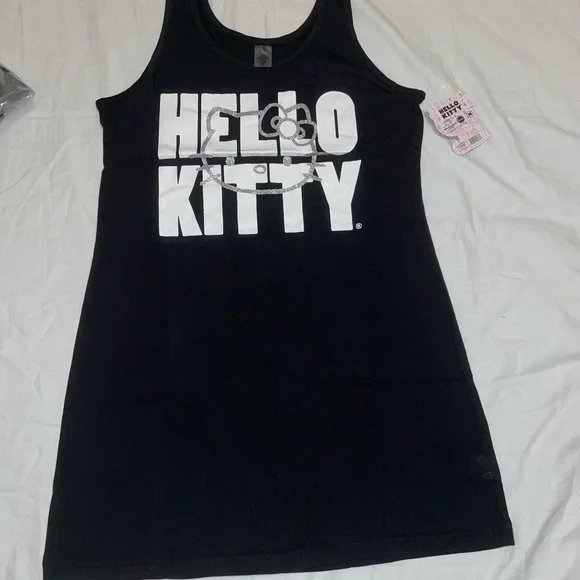 Hello Kitty | Dresses | Black Hello Kitty Tank Top Dress Junior | Poshmark